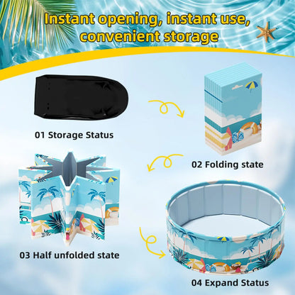 Children's swimming pool, diameter 90/120/160 cm inflatable and foldable outdoor large-size children's paddling pool summer pet