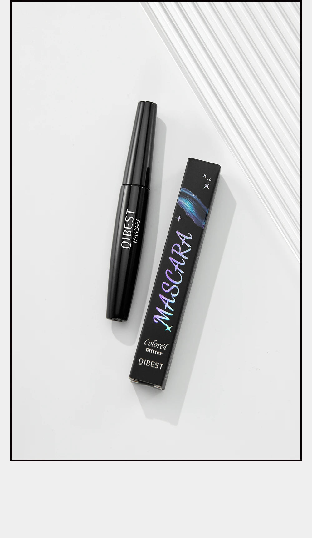 Glitter Diamond Mascara Waterproof Smudge-Proof Volumizing Lengthening Sparkling Snowflake Flake Clump-Free Lasting Party Makeup