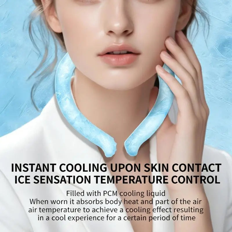 【CC】Outdoor Summer Neck Cooling Tube Wraps Ice Ring Neck Cooler Reusable Cooling Tool For Camping Hiking Cycling Running Fishing