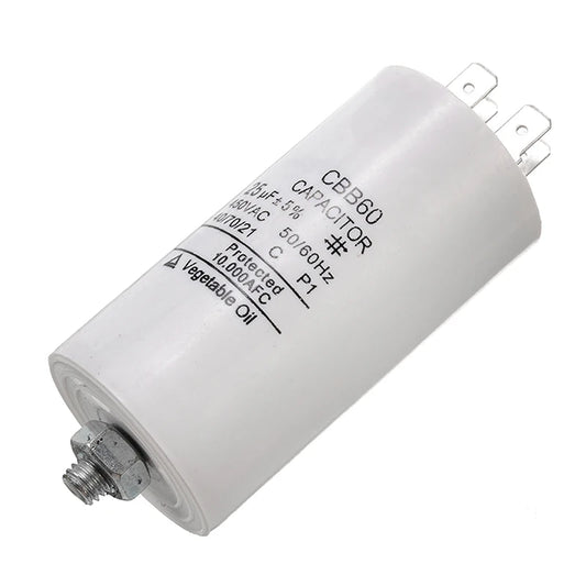 Universal 25uf Capacitor CBB60 Motor Run Capacitors Water Pump Starting Capasitor 450V AC Motors