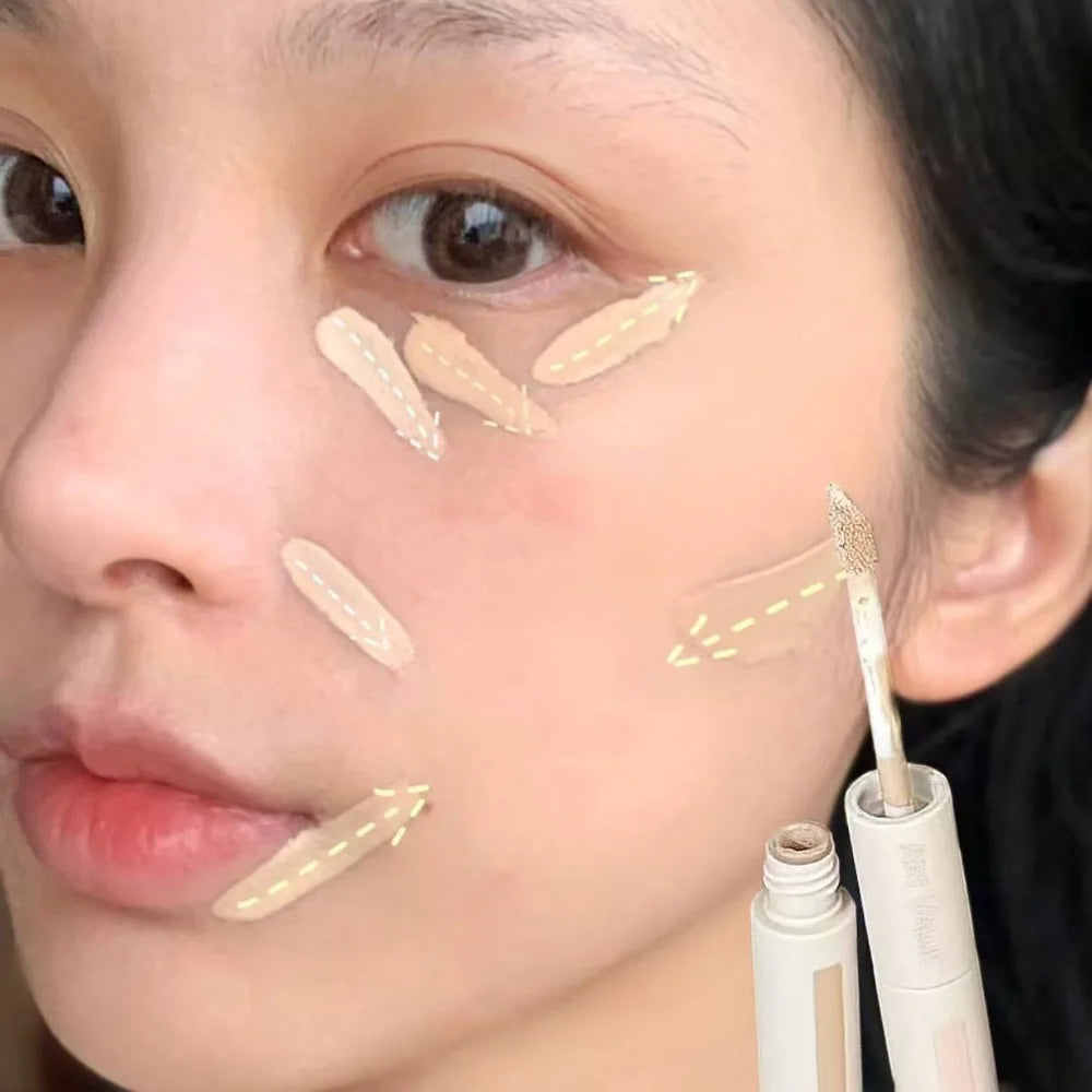 Dual End Concealer Stick Pink Liquid Brightening Contour Pen Correcting Penfor Under Eye & Face Sculpting Full Coverage Makeup