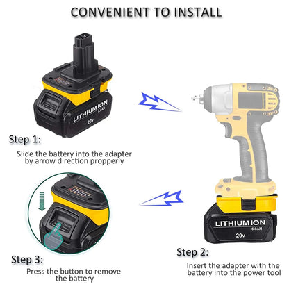 DCA1820 20V Battery Adapter for Dewalt 18V Tools Convert for Dewalt 20V Lithium Battery DC9096 DE9098 DE9096 For Drills