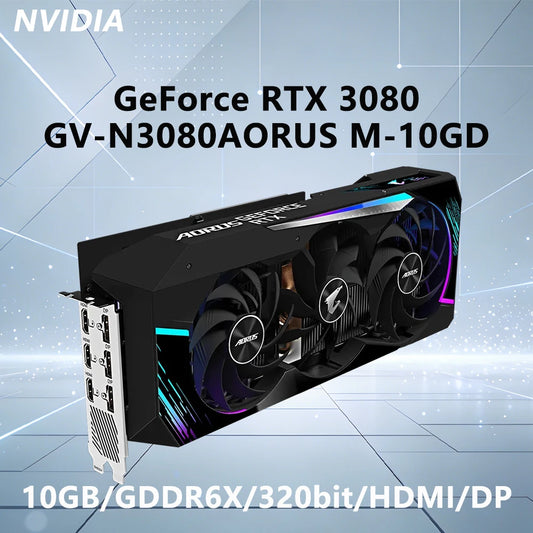 GIGABYTE RTX 3080 10GB GDDR6X AORUS GeForce RTX 3080 MASTER Graphics Card PCI-E 4.0 HDMI DP interface 19000 MHz for Desktop PC