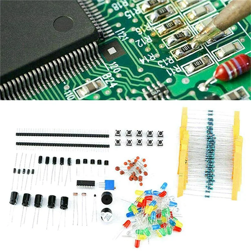 -A89Z 1818PCS DIY Electronics Components Kit Assortment Resistors LED Triode Capacitors Diodes PCB Potentiometer Resistanc