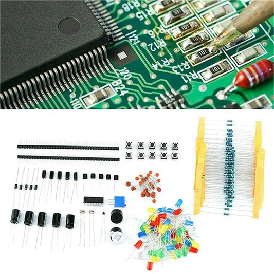 -A89Z 1818PCS DIY Electronics Components Kit Assortment Resistors LED Triode Capacitors Diodes PCB Potentiometer Resistanc
