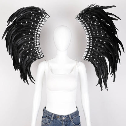 Halloween Carnival Feather Samba Costume Party Bar Performance Role Playing Props Makeup Dance Feather Wings Parade