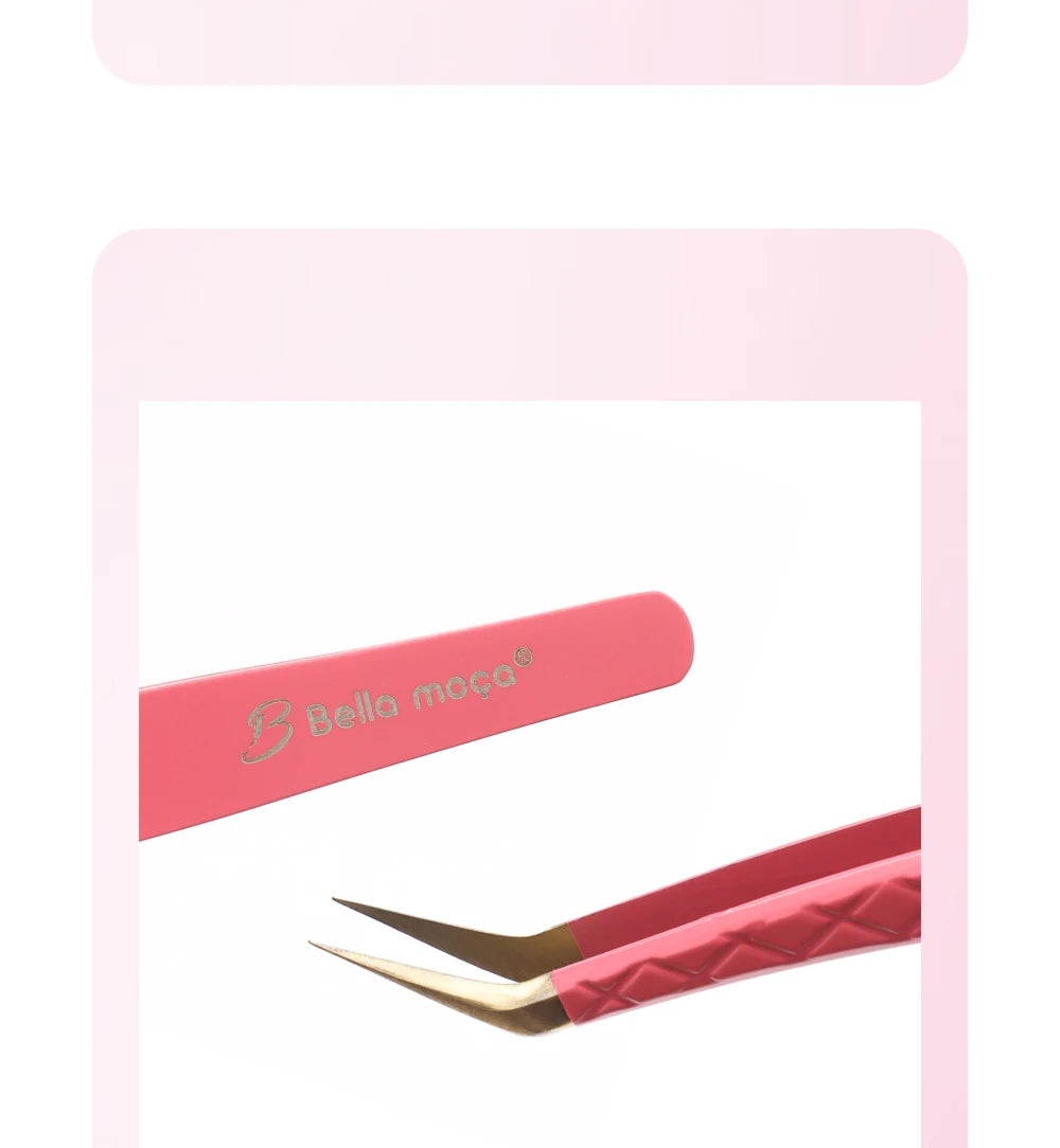 Bella moça Lash Tweezers Stainless Steel Eyelash Nail Tools Accurate Tweezers Nippers Pointed Clip Set Makeup Tools