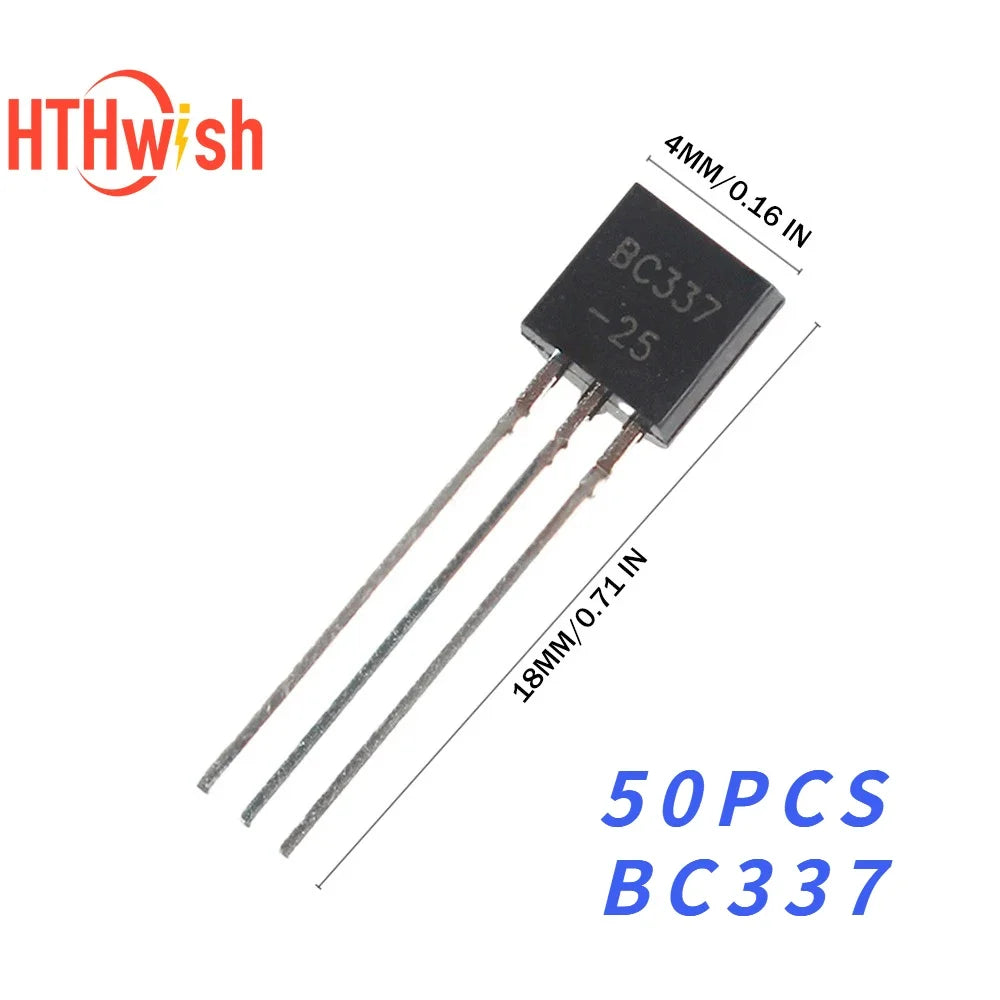 50PCS BC337 Transistor Kit  TO92 NPN 45V 800MA Transistors Electronic kit
