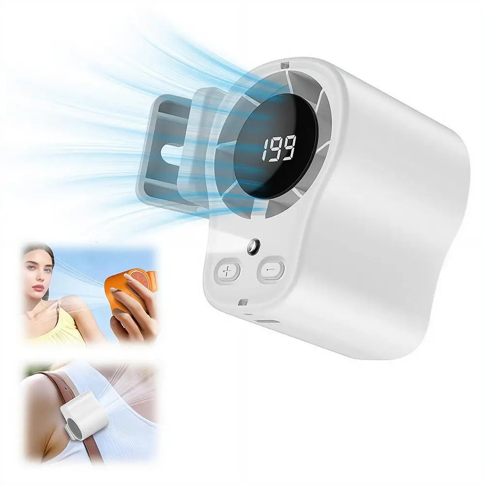 Summer Semiconductor Cooling Car Fan with LED Display USB Rechargeable Clip Portable Desk Fans 360 Rotation For Camping