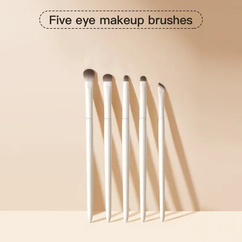 5/8/10pcs Natural Eye Makeup Brushes Set Detail Eyeshadow Brush Makeup Brush Kit White Ultra Soft Eyeshadow Eyeliner Makeup Tool