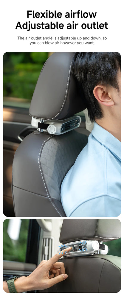 Car Backseat Cooling Fan Wide-angle Airflow High Air Volume Car Cooler USB Powered Summer Essential AirCirculator Fast Delivery