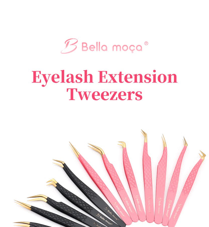 Bella moça Lash Tweezers Stainless Steel Eyelash Nail Tools Accurate Tweezers Nippers Pointed Clip Set Makeup Tools