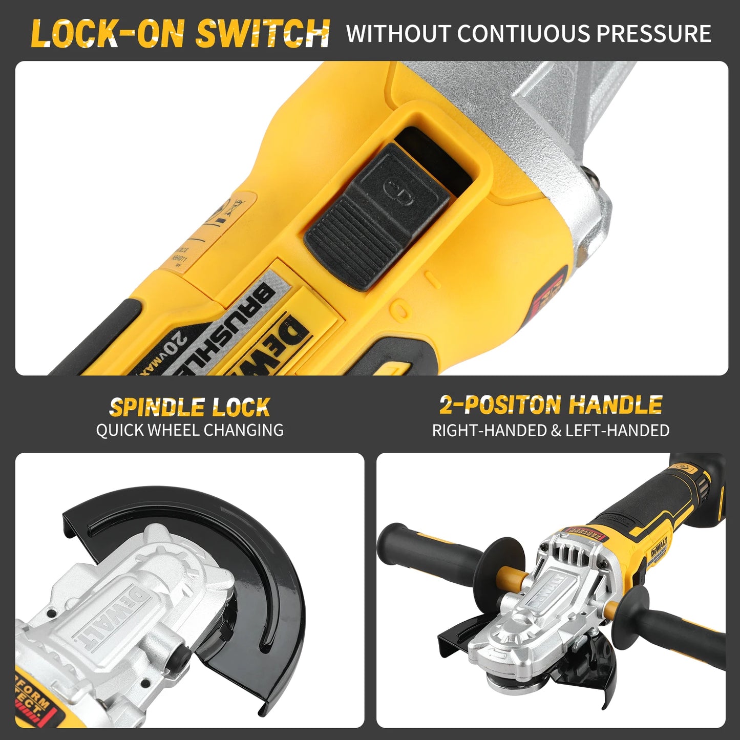 DeWaltcordless brushlessangle grinder,handheld portable 18V electric cutting toolsuitable for construction,DIY and industrial us
