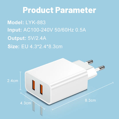 Dual USB Charger Fast Charging Adapter Portable Wall Travel Charger Mobile Phone Chargers for Oneplus Oppo iPhone Xiaomi 15 17