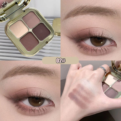 KAKASHOW 4 Colors Eyeshadow Palette Matte Shimmer Pearlescent Glitter Eye Shadow Long Lasting Easy To Color Eyes Makeup Palette