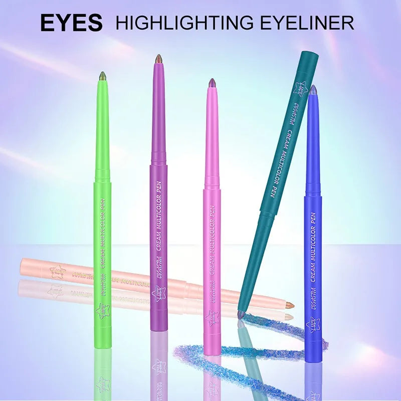 Pearlescent Aurora Purple Eyeliner Pen Chameleon Metallic Eye Liner Shiny Eyeshadow Lying Silkworm Green Blue Makeup Pigment