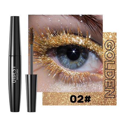 Glitter Diamond Mascara Waterproof Smudge-Proof Volumizing Lengthening Sparkling Snowflake Flake Clump-Free Lasting Party Makeup