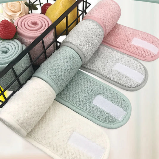 Adjustable Makeup Headband Soft Fleece Face Wash Towel Bath Spa Facial Hairband Skincare Beauty Head Wrap Accessory