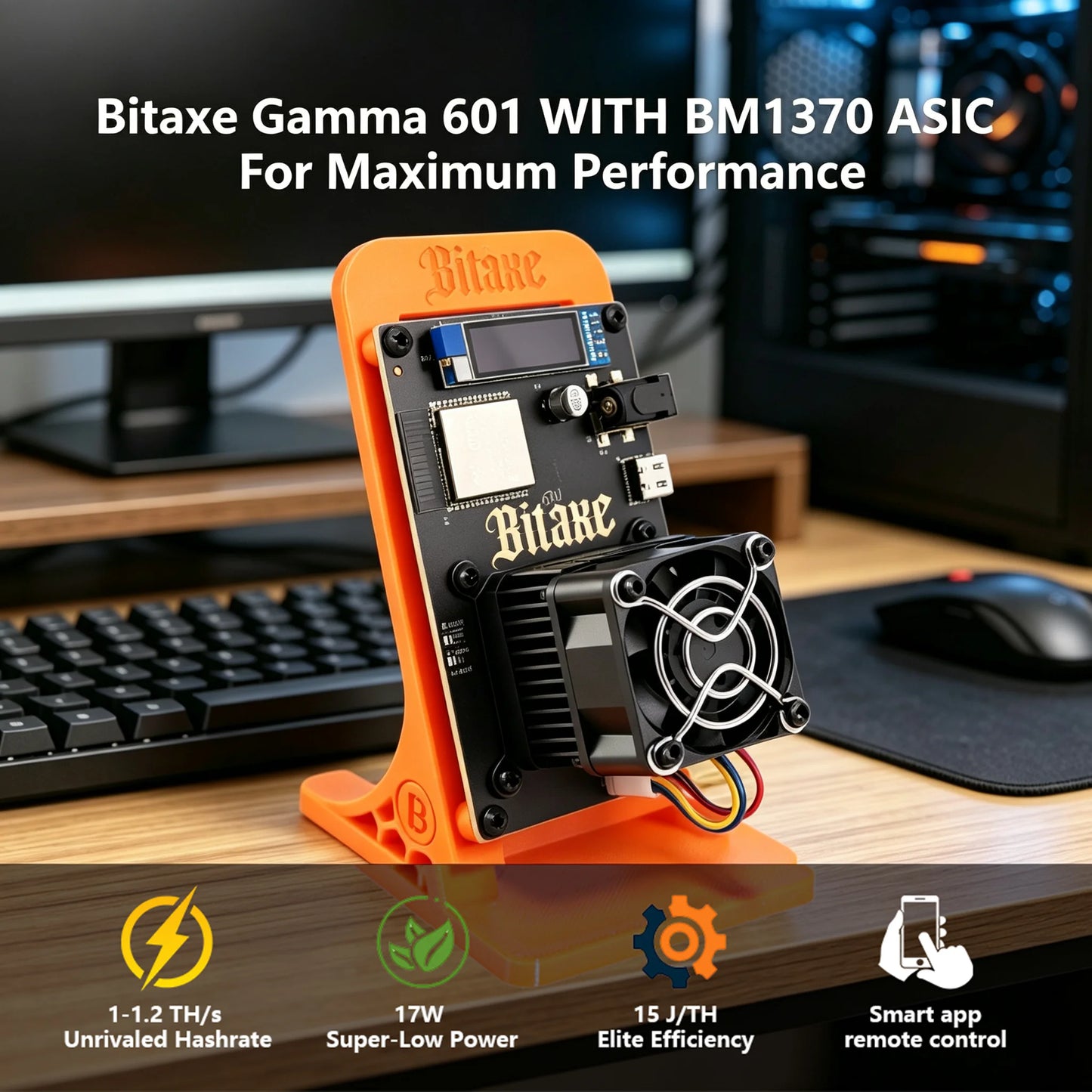 STARMINER Smart New 2026 Latest Bitaxe Gamma 601 Solo Miner 1.2Th/s 18-25W BM1370 Asic Chip Powerful Open-source Bitcoin Miner