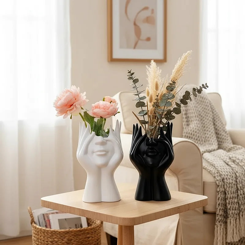 Classical Plastic Face Vase Storage Holders Creative Body Art Styling Office Organizers Multifunctional Makeup Brush Holder