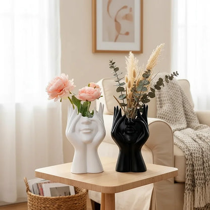Classical Plastic Face Vase Storage Holders Creative Body Art Styling Office Organizers Multifunctional Makeup Brush Holder