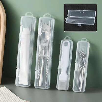 1Pcs Eyebrow Pencil Tableware Chopsticks Makeup Brush Storage Box Transparent Portable Plastic Box Organizer Multifunctional