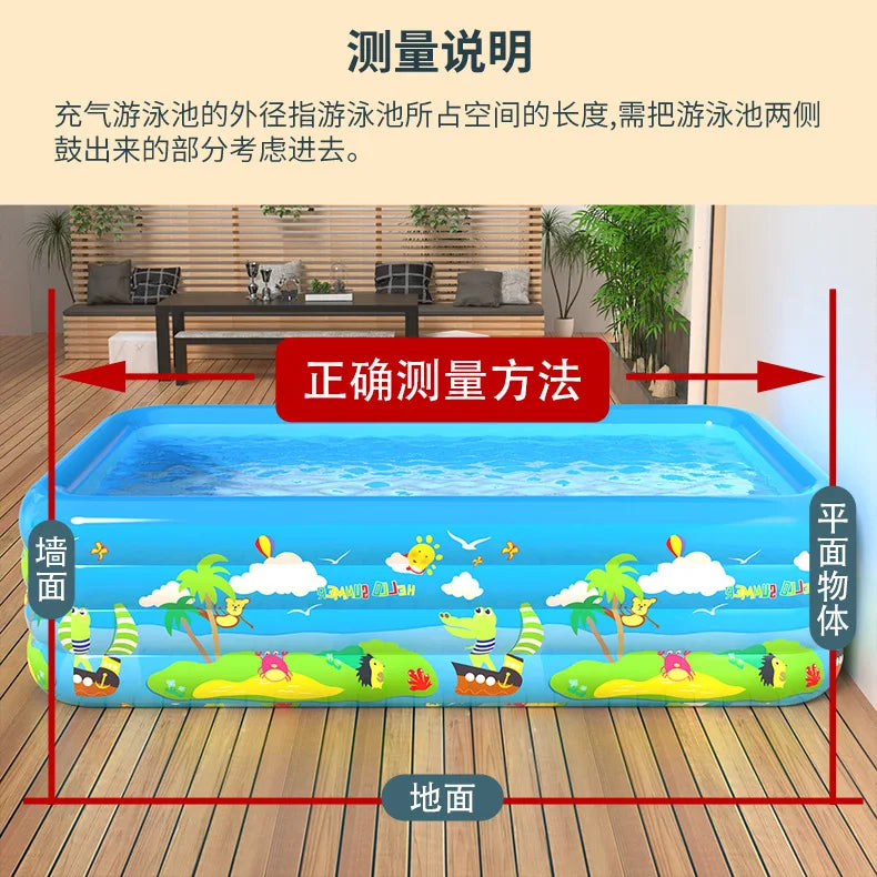 Large Foldable Inflatable Swimming Pool for Kids Adults Baby Family Indoor Outdoor Backyard Thickened Durable Summer Fun Pool