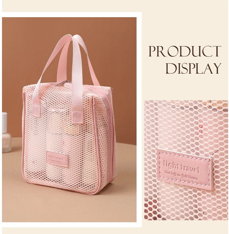 Multi-Functional Mesh Makeup Bag Pouch Large Capacity Portable Storage Case Travel Toiletry Bags Cosmetic Bag