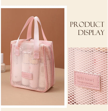 Multi-Functional Mesh Makeup Bag Pouch Large Capacity Portable Storage Case Travel Toiletry Bags Cosmetic Bag