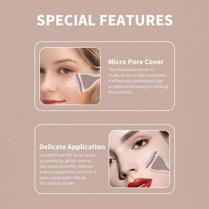 MAANGE 2pcs Foundation Makeup Brushes Set Ultra Thin Top Mask Brush For Liquid Cream Cosmetics Blending Beauty Tool Premium Gift