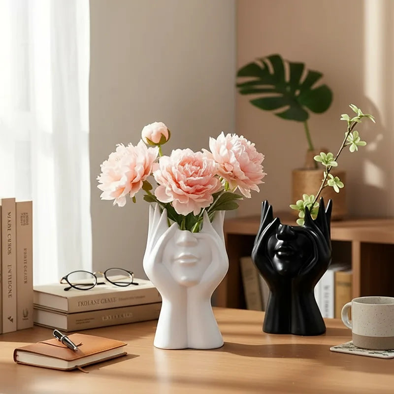 Classical Plastic Face Vase Storage Holders Creative Body Art Styling Office Organizers Multifunctional Makeup Brush Holder