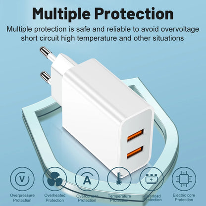 Dual USB Charger Fast Charging Adapter Portable Wall Travel Charger Mobile Phone Chargers for Oneplus Oppo iPhone Xiaomi 15 17