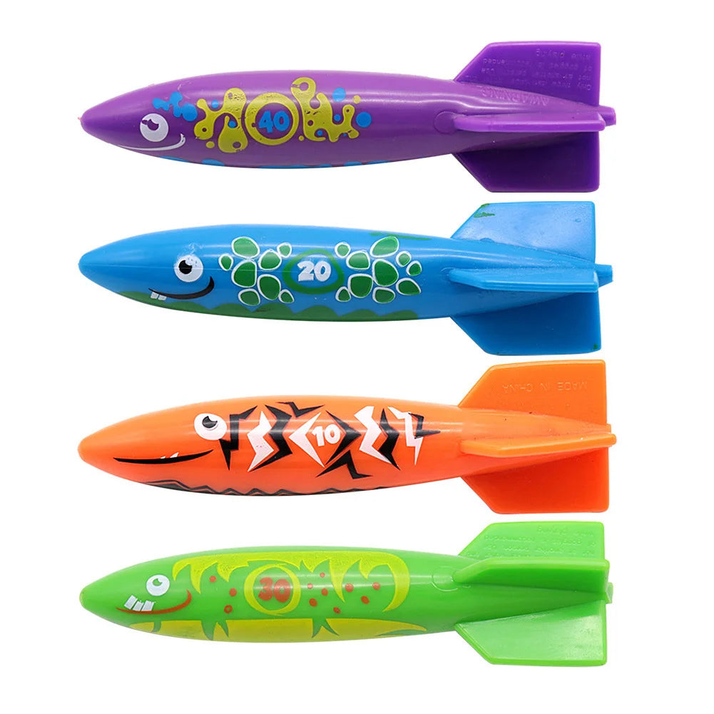 Children's Pool Diving Toy Submersible Torpedo Treasure Hunt Water Toy Swimming Training Tool Summer Outdoor water Gift Set #1