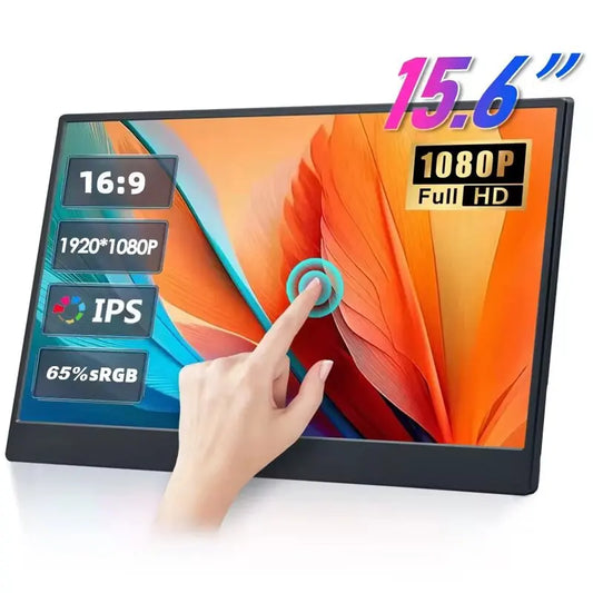 LANLIPU 14/15.6/16 inch Portable Touch Monitor 1K HDR Second Display For office PS4/5 Switch PC  Cell  Phone Loptop Extension