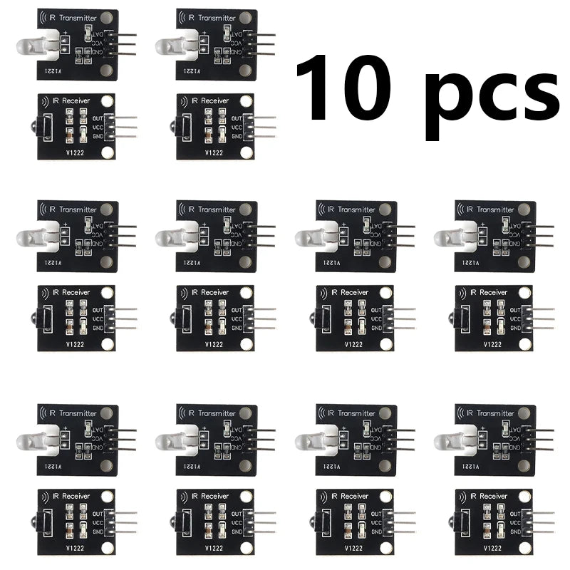 IR Infrared Transmitter Receiver Module Kit for Arduino 38KHz 10M Range 5V Learn Remote Control Signals Smart Home RC Car