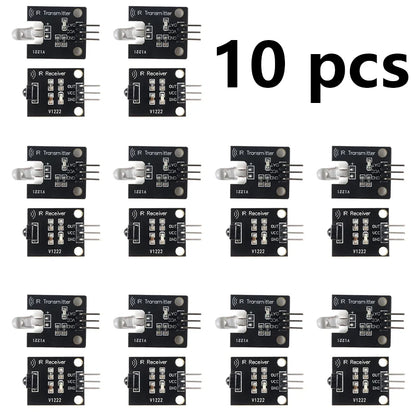 IR Infrared Transmitter Receiver Module Kit for Arduino 38KHz 10M Range 5V Learn Remote Control Signals Smart Home RC Car