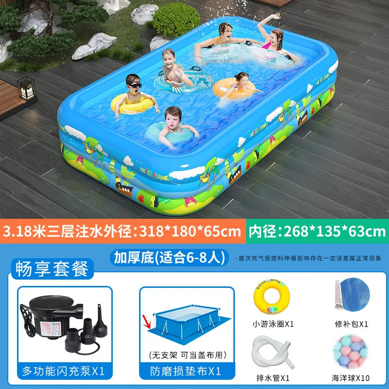 Large Foldable Inflatable Swimming Pool for Kids Adults Baby Family Indoor Outdoor Backyard Thickened Durable Summer Fun Pool