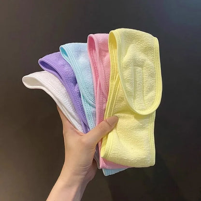 Fashion Women Wide Hairband Adjustable Makeup Wash Face Toweling Hair Wrap Headbands Face Washing Yoga Hair Make Up Accessories