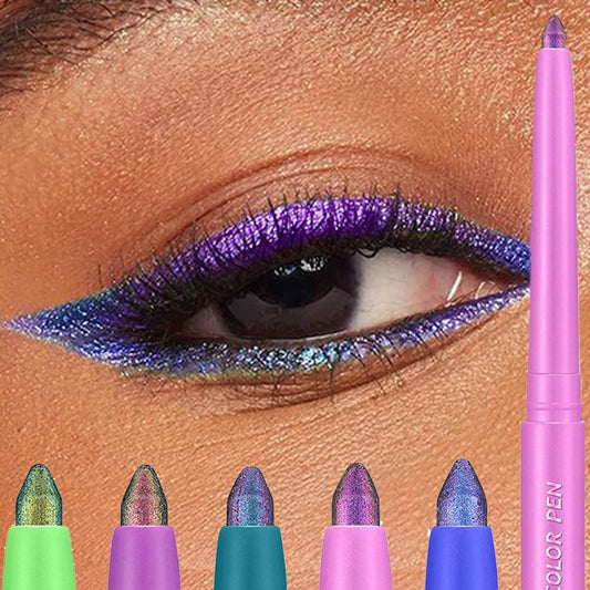 Pearlescent Aurora Purple Eyeliner Pen Chameleon Metallic Eye Liner Shiny Eyeshadow Lying Silkworm Green Blue Makeup Pigment