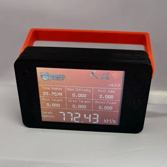 NMMINER NerdMiner Plus V4.0.0 + Nerd Bitcoin Miner 700+ KH/s 2.8" touch display, built on white ESP32-2432028R-PLUS
