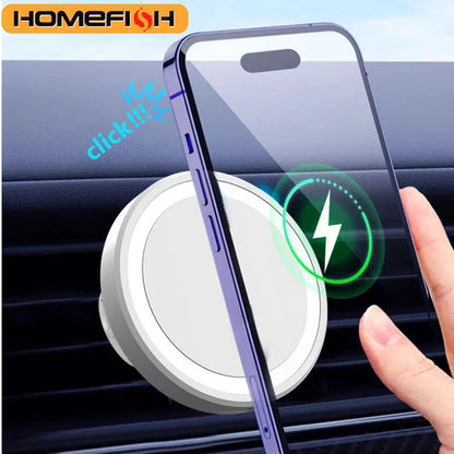 HOMEFISH Magnetic Car Wireless Charger Stand Mobile Phone Chargers Holder For Phone Pad  Watch Earphones Fast Charging Station