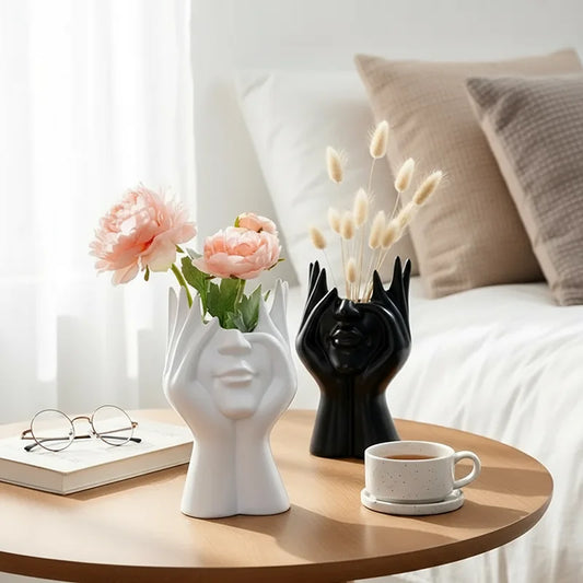 Classical Plastic Face Vase Storage Holders Creative Body Art Styling Office Organizers Multifunctional Makeup Brush Holder