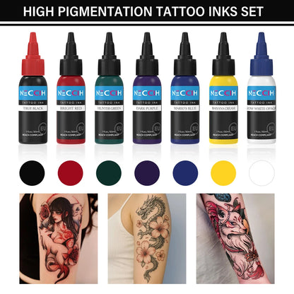 30ML Tattoo Ink - Professional Tattoo Ink Long Lasting Color Tattoo Pigment Makeup Works for Practice Tattoo Supplies