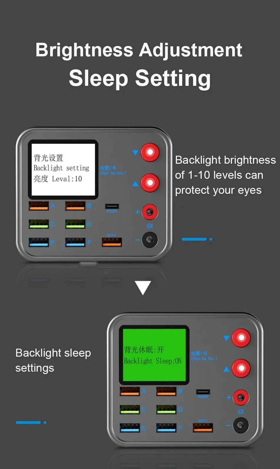 Multifunction 8-port Charger for Mobile Phonewith Short Circuit Repair Function Smart Wireless Fast Charging Tool