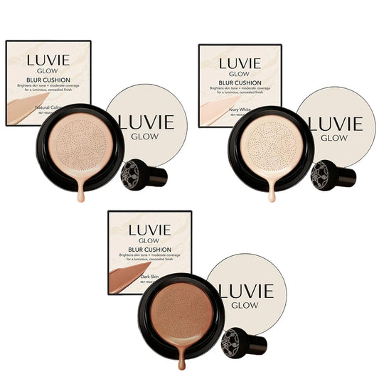 LUVIE GLOW Mushroom Head Air Cushion BB Cream Foundation Cream Face Concealer Moisturizing Waterproof Magic Foundation Makeup