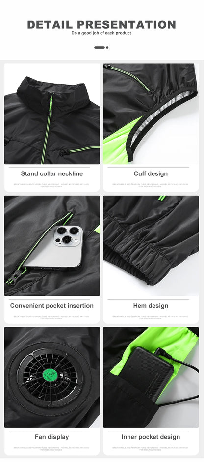 Summer Cool Vest Wearable Cooling Fan Vest Air-conditioned Clothes USB Cooling For Outdoor Work Fishing Vest Camping Clothing