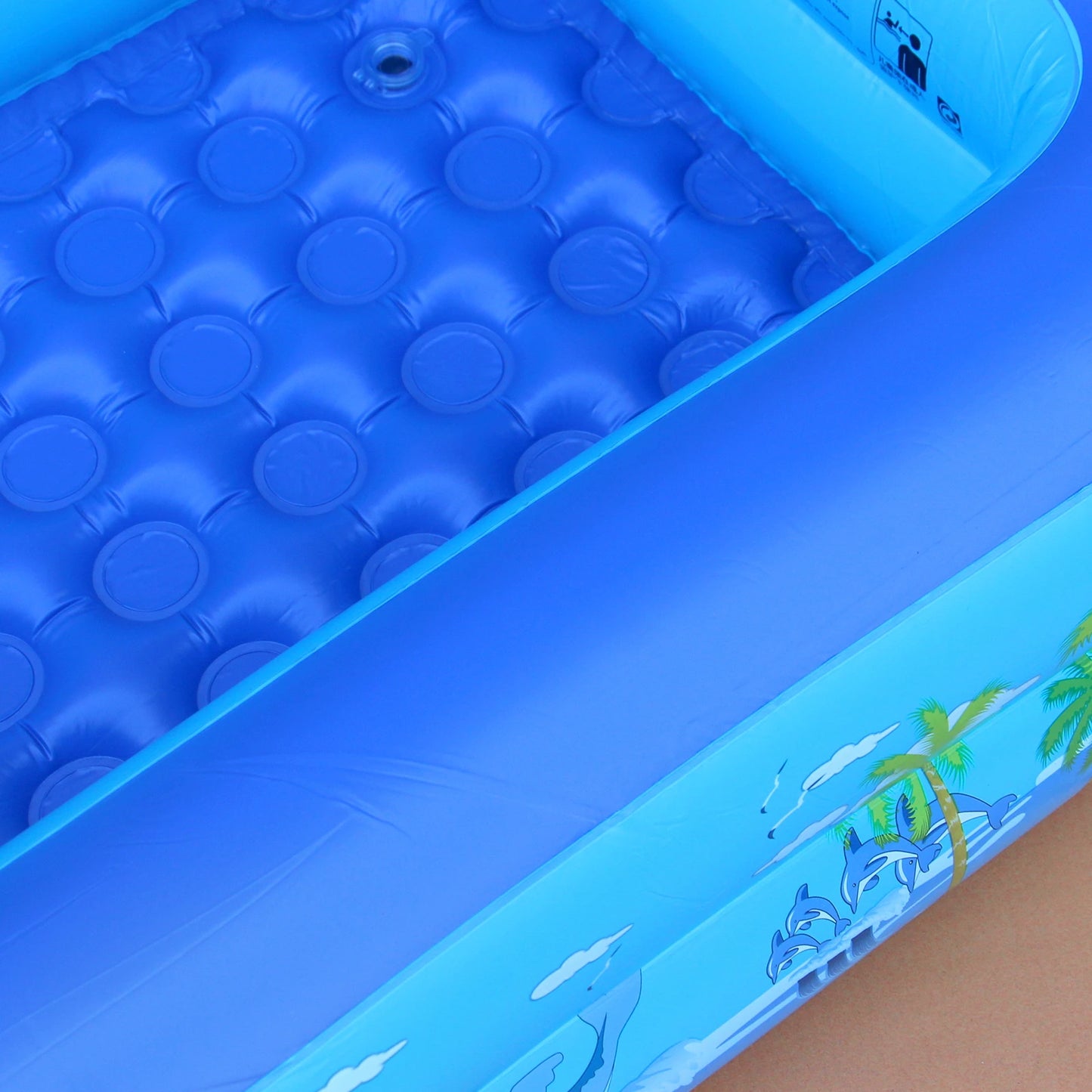 Inflatable Ball Pit Pool for Kids, Toddlers,, Blow Up PVC Swimming Pool for Indoor Outdoor Water Summer Party Backyard, Blue