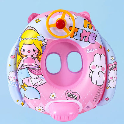 Children Inflatable Swimming Ring with Seat Baby Swimming Float Swimming Pool Toys Swim Tubes Rings for Kids Outdoor Pool Toys