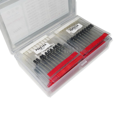 200pcs 20values*10pcs TVS transistor Kit P6KE6.8A/CA 12/15/18/20/22/24/27/30/33/36/39/51/68/75/150/200/300/400/440A/CA TVS Diode