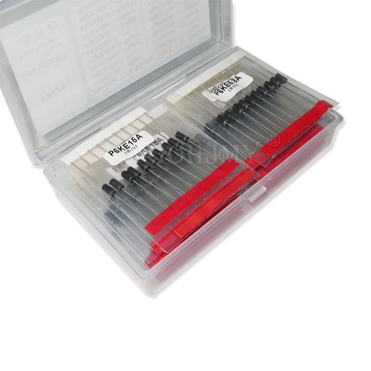 200pcs 20values*10pcs TVS transistor Kit P6KE6.8A/CA 12/15/18/20/22/24/27/30/33/36/39/51/68/75/150/200/300/400/440A/CA TVS Diode